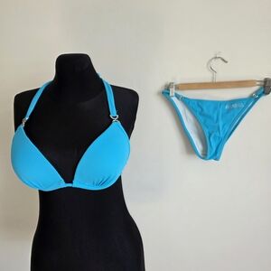 AMAREA Blue Triangle Push-up Bikini Set Italy , L